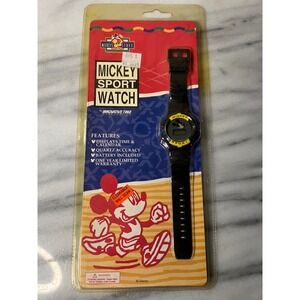 VTG Mickey Sport Watch Digital LCD Kids Youth Black Band Innovative Time NIP